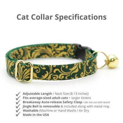Show full view: Made By Cleo Royal Emerald Cat Collar, 8 to 13-in neck, 1/2-in wide slide 2 of 5