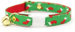Made By Cleo Christmas Stockings Cat Collar, 8 to 13-in neck, 1/2-in wide