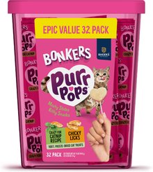 BONKERS Purrpops Chicken & Catnip Flavored Freeze-Dried Cat Treats, 32 count