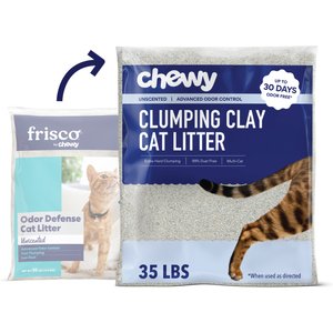 Chewy Made Odor Defense Unscented Clumping Clay Cat Litter (FORMERLY FRISCO), 35-lb bag