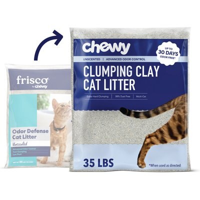 Chewy Made Chewy Made Odor Defense Unscented Clumping Clay Cat Litter (FORMERLY FRISCO), 35-lb bag