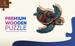 Nestologi Sea Turtle Wooden Jigsaw Puzzle, 150 Pieces, 11.7 x 16.5-in slide 2 of 9