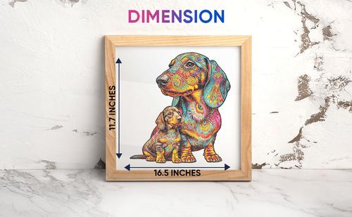 Show full view: Nestologi Dachshund Weiner Dog Wooden Jigsaw Puzzle, 150 Pieces, 11.7 x 16.5-in slide 5 of 9