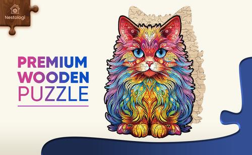 Show full view: Nestologi Cute Baby Cat Wooden Jigsaw Puzzle, 150 Pieces, 11.7 x 16.5-in slide 4 of 9