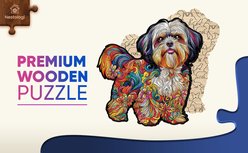 Nestologi Shih Tzu Dog Wooden Jigsaw Puzzle, 150 Pieces, 11.7 x 16.5-in slide 2 of 9
