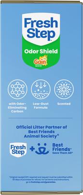 Show full view: Fresh Step Febreze Freshness Gain Scented Clumping Clay Cat Litter, 22-lb box slide 10 of 13