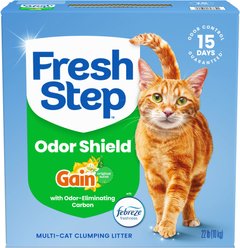 Fresh Step Febreze Freshness Gain Scented Clumping Clay Cat Litter, 22-lb box