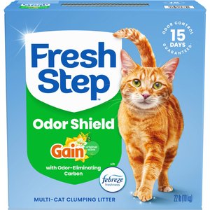 Fresh Step Febreze Freshness Gain Scented Clumping Clay Cat Litter, 22-lb box