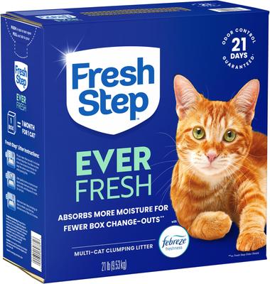 Show full view: Fresh Step Outstretch Long Lasting Febreze Freshness Scented Clumping Clay Cat Litter, 21-lb box slide 8 of 12