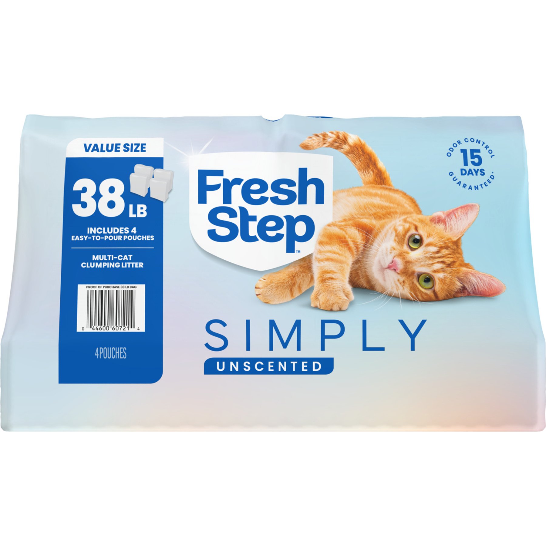 Fresh Step Simply Unscented Clumping Clay Cat Litter, 38-lb bag
