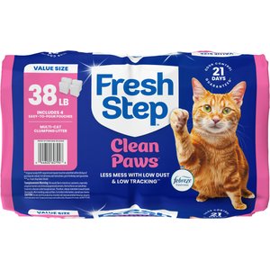 Fresh Step Clean Paws Multi-Cat Scented Clumping Cat Litter, 38-lb