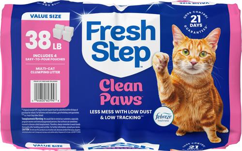 Show full view: Fresh Step Clean Paws Multi-Cat Scented Clumping Cat Litter, 38-lb slide 10 of 13