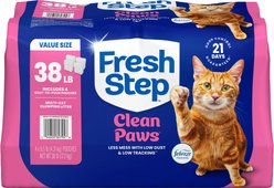 Fresh Step Clean Paws Multi-Cat Scented Clumping Cat Litter, 38-lb