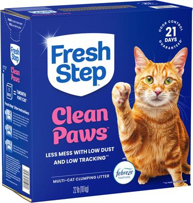 Show full view: Fresh Step Clean Paws Multi-Cat Scented Clumping Cat Litter, 22-lb box slide 8 of 13