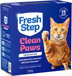 Fresh Step Clean Paws Unscented Clumping Clay Cat Litter, 22-lb box slide 2 of 9