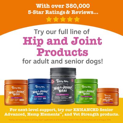 Show full view: Zesty Paws Hip & Joint Bites Bacon Flavored Soft Chews Glucosamine Mobility Supplement for Dogs, 90 count slide 8 of 13