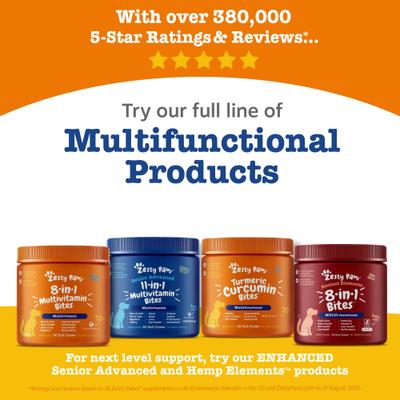 Show full view: Zesty Paws All-in-One Bacon Flavored Soft & Chewy Training Bites Multivitamin Dog Treats, 8-oz bag slide 9 of 12