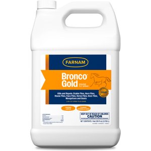 Farnam Bronco Gold 2-in-1 Fly Horse Spray & Coat Conditioner, 1-gal bottle