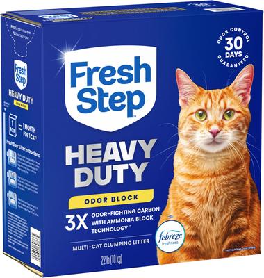 Show full view: Fresh Step Heavy Duty 30 Day Odor Control with Febreze Freshness Clumping Cat Litter, 22-lb box slide 8 of 13