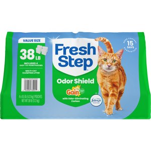 Fresh Step Febreze Freshness Gain Scented Clumping Clay Cat Litter, 38-lb