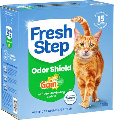Show full view: Fresh Step Febreze Freshness Gain Scented Clumping Clay Cat Litter, 22-lb box slide 8 of 13