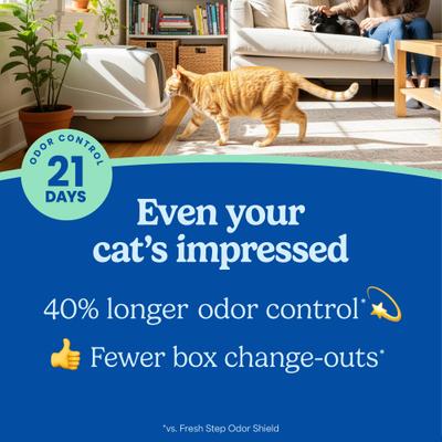 Show full view: Fresh Step Outstretch Long Lasting Febreze Freshness Scented Clumping Clay Cat Litter, 21-lb box slide 4 of 12