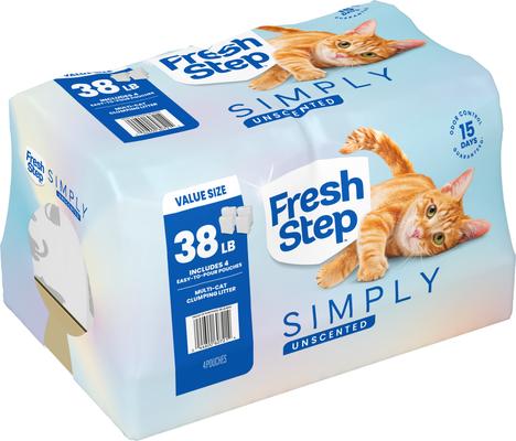 Show full view: Fresh Step Simply Unscented Clumping Clay Cat Litter, 38-lb bag slide 8 of 13