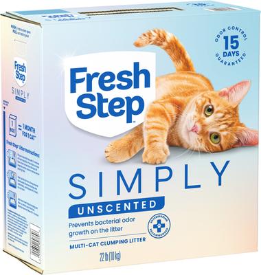 Show full view: Fresh Step Simply Unscented Clumping Clay Cat Litter, 22-lb box slide 8 of 13