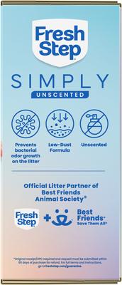 Show full view: Fresh Step Simply Unscented Clumping Clay Cat Litter, 22-lb box slide 10 of 13