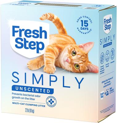Show full view: Fresh Step Simply Unscented Clumping Clay Cat Litter, 22-lb box slide 9 of 13