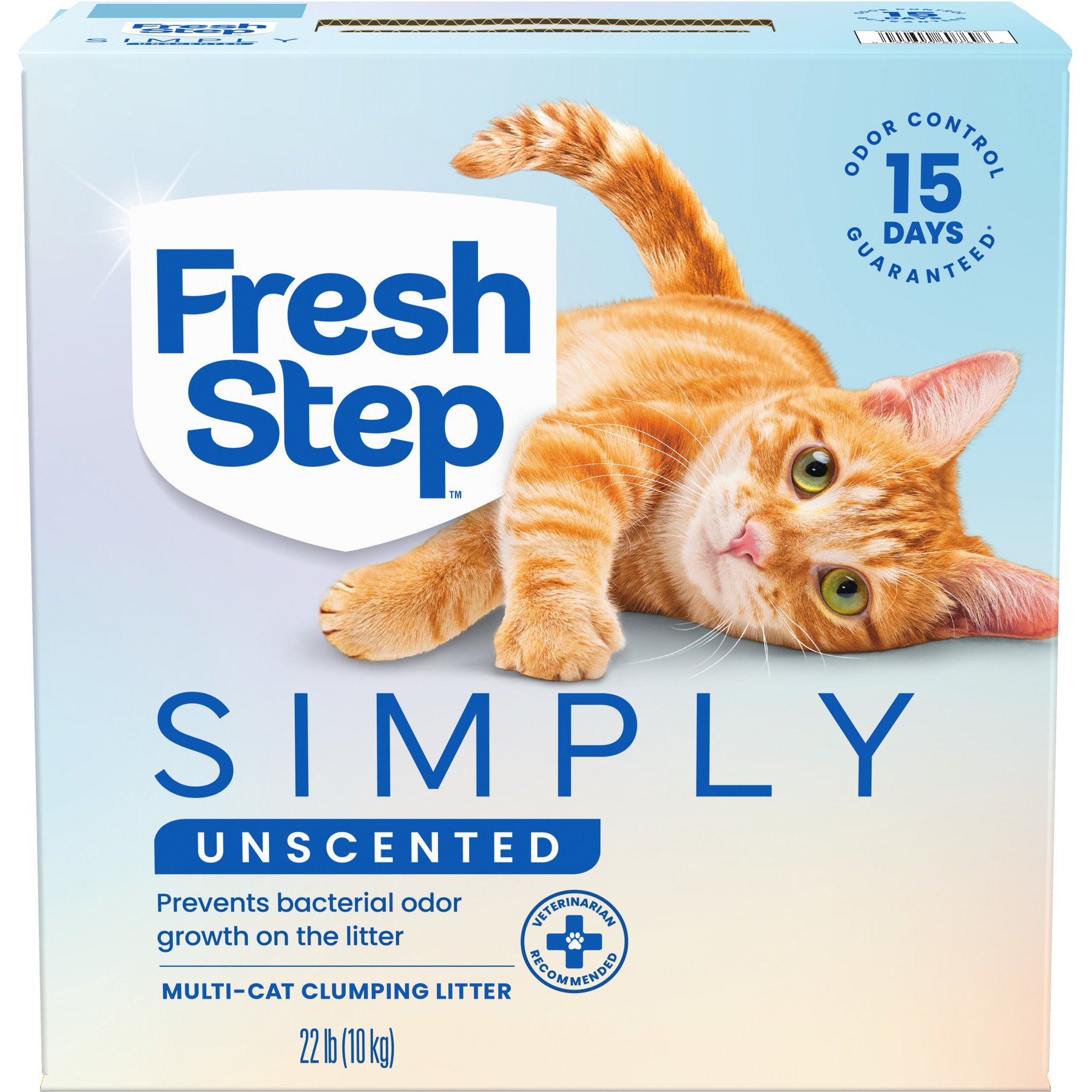 Fresh Step Simply Unscented Clumping Clay Cat Litter, 22-lb box