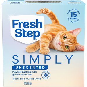 Fresh Step Simply Unscented Clumping Clay Cat Litter, 22-lb box