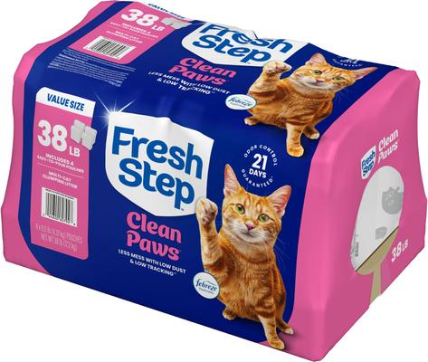 Show full view: Fresh Step Clean Paws Multi-Cat Scented Clumping Cat Litter, 38-lb slide 9 of 13