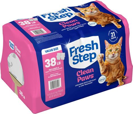 Show full view: Fresh Step Clean Paws Multi-Cat Scented Clumping Cat Litter, 38-lb slide 8 of 13