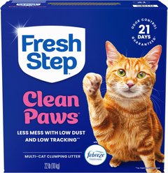 Fresh Step Clean Paws Multi-Cat Scented Clumping Cat Litter, 22-lb box
