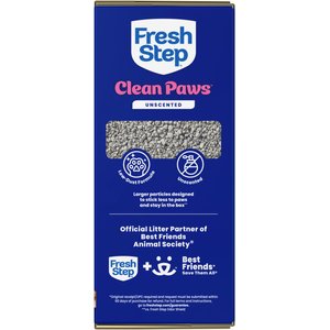 Fresh Step Clean Paws Unscented Clumping Clay Cat Litter, 22-lb box