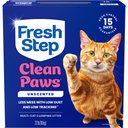 Fresh Step Clean Paws Unscented Multi-Cat Clumping Clay Cat Litter, 22-lb box
