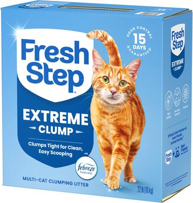 Show full view: Fresh Step Extreme Mountain Spring Febreze Scented Clumping Clay Cat Litter, 22-lb box slide 9 of 13