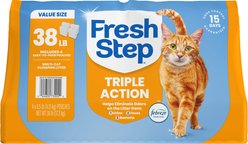 Fresh Step Triple Action Scented Clumping Clay Cat Litter, 38-lb bag