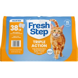 Fresh Step Triple Action Scented Clumping Clay Cat Litter, 38-lb bag