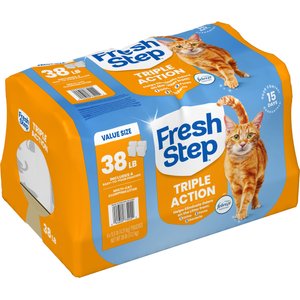 Fresh Step Triple Action Scented Clumping Clay Cat Litter, 38-lb bag