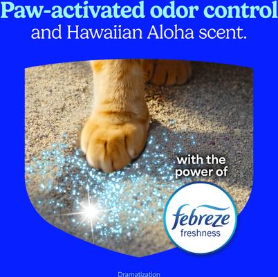 Show full view: Fresh Step Odor Shield Extreme Hawaiian Aloha Febreze Scented Multi-Cat Clumping Clay Cat Litter, 22-lb box slide 5 of 10