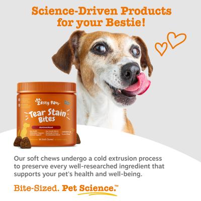 Show full view: Zesty Paws Tear Stain Bites Chicken Flavored Soft Chews Supplement for Dogs, 90 count slide 6 of 12