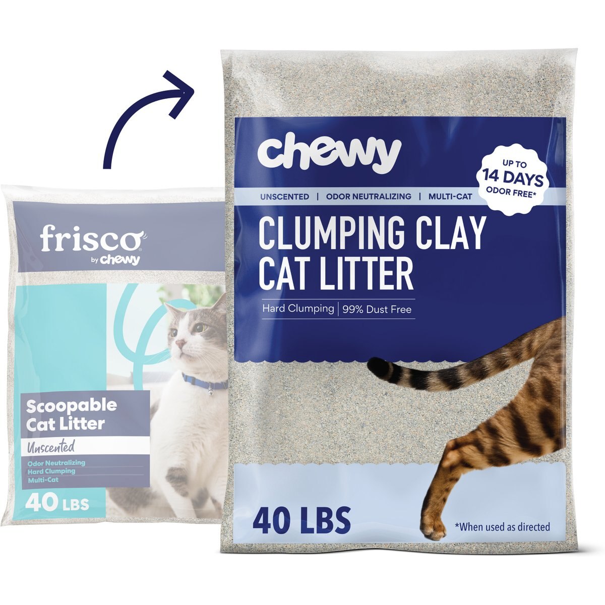 Chewy Made Multi-Cat Unscented Clumping Clay Cat Litter (FORMERLY FRISCO), 40-lb bag