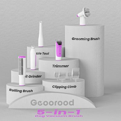Show full view: GEOOROOD 6-in-1 Pet Grooming Vacuum Kit, 2.2-L, White/Purple slide 7 of 7