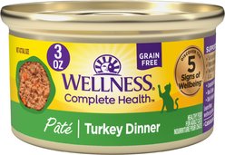 Wellness Complete Health Grain-Free Turkey Pate Variety Pack Wet Cat Food, 3-oz can, case of 4