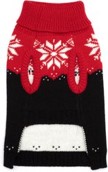 The Worthy Dog Snowtrails Dog Sweater, Red/Black, X-Small slide 2 of 3