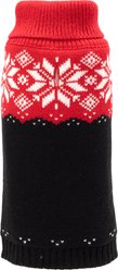 The Worthy Dog Snowtrails Dog Sweater, Red/Black, X-Large