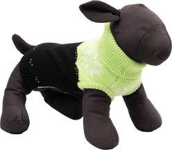 The Worthy Dog Snowtrails Dog Sweater, Neon Green/Black, XX-Large slide 2 of 3