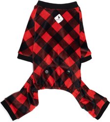 The Worthy Dog Jammies Dog Pajamas, Black/Red Buffalo, Small